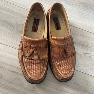 Florsheim 18096 Leather‎ Chestnut Basketweave Tassel Loafer Brazil Sz 40/9.5D
